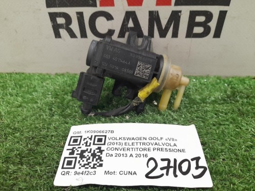 Elettrovalvola Convertitore Pressione 1K0906627B Volkswagen GOLF VII 2013