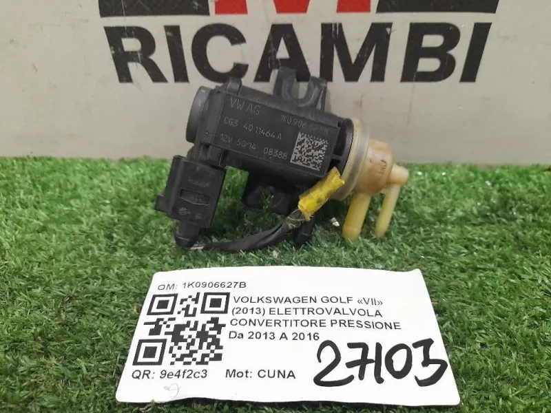 Elettrovalvola Convertitore Pressione 1K0906627B Volkswagen GOLF VII 2013