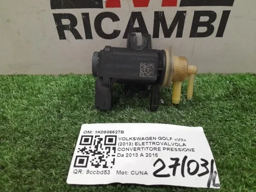 Elettrovalvola Convertitore Pressione 1K0906627B Volkswagen GOLF VII 2013