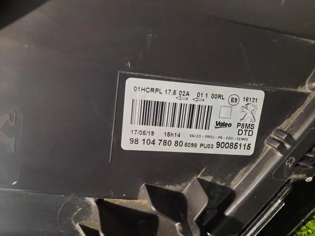 Proiettore ANT DX 1616878080 9810478080 Peugeot 3008 II 2016