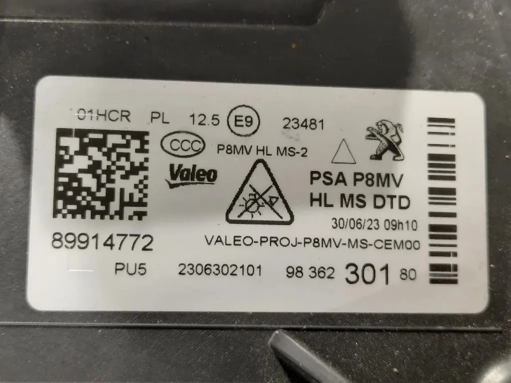 Proiettore ANT DX 98 362 301 8089914772 Peugeot 3008 II 2016