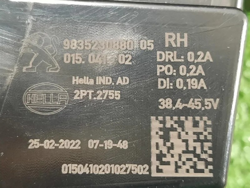 Proiettore ANT DX 9835230880 Peugeot 308 III 2021