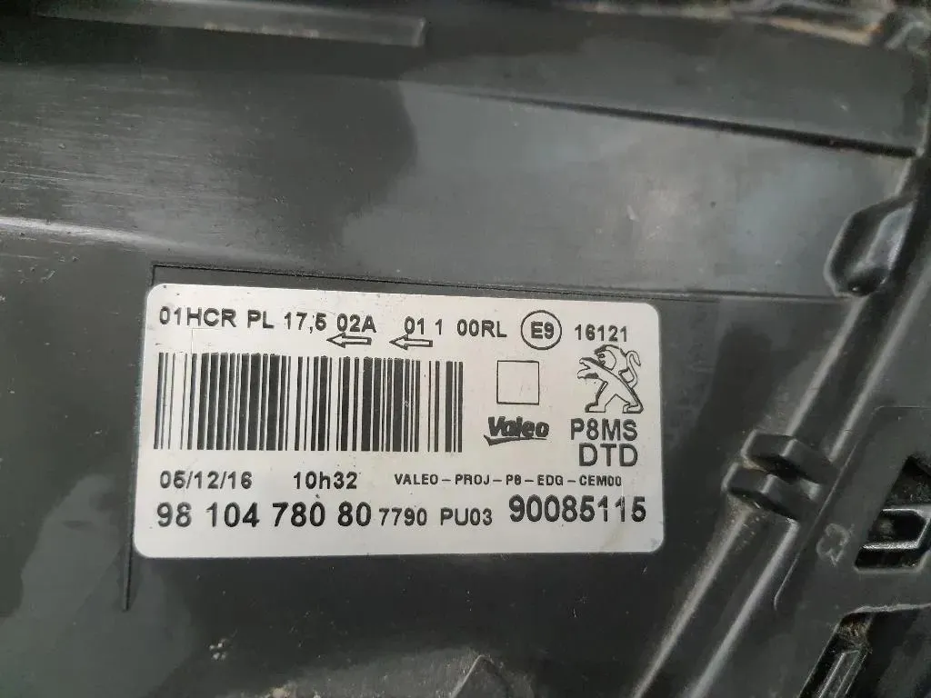 Proiettore ANT DX 9810478080 Peugeot 5008 II 2017