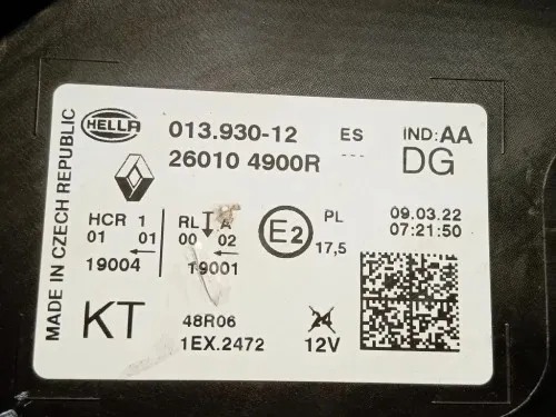 Proiettore ANT DX 260104900R Renault Captur I 2017