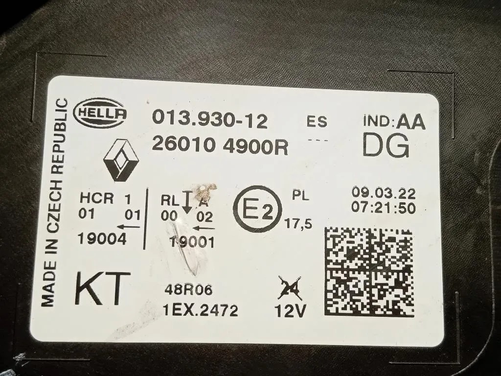 Proiettore ANT DX 260104900R Renault Captur I 2017