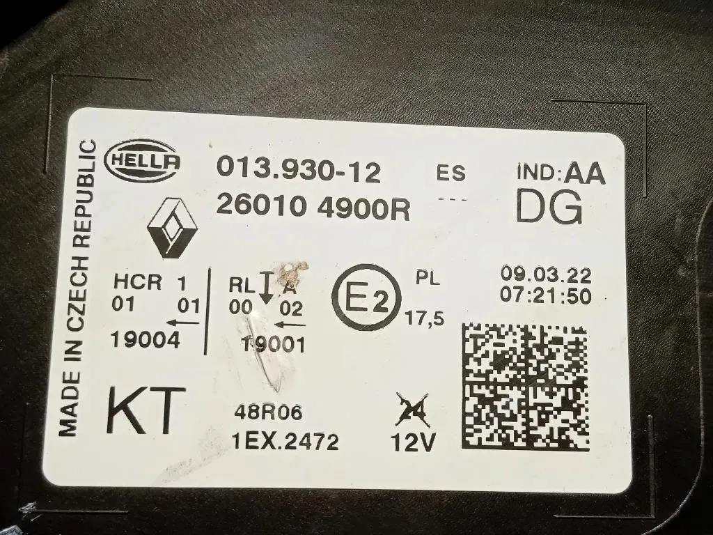 Proiettore ANT DX 260104900R Renault Captur I 2017