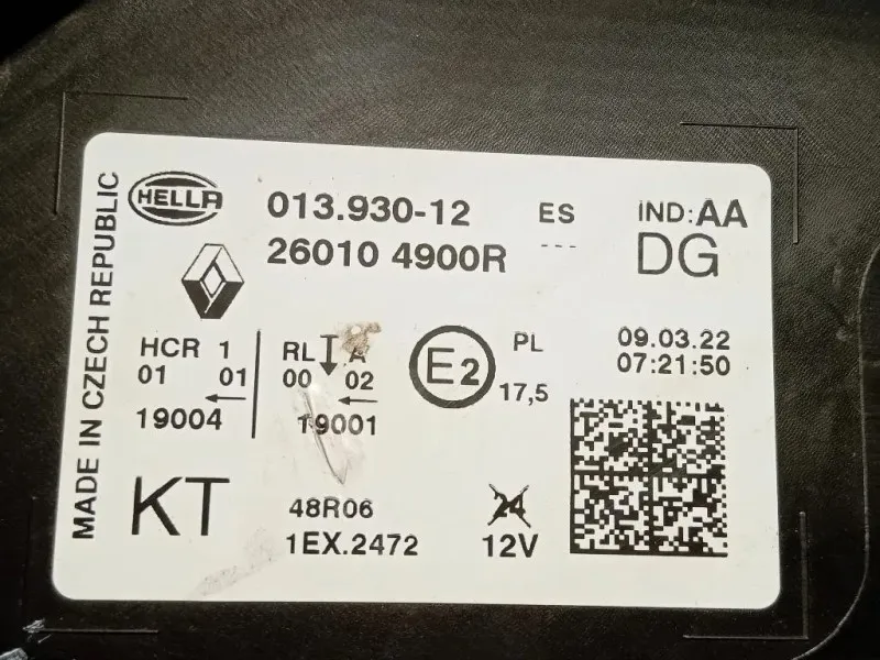 Proiettore ANT DX 260104900R Renault Captur I 2017