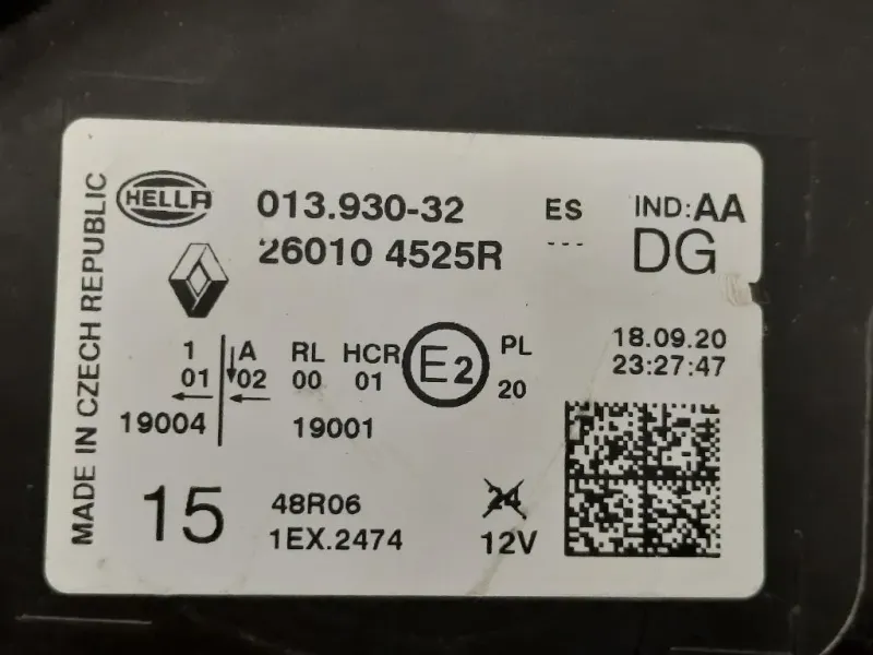 Proiettore ANT DX 260104525R Renault Captur II 2019