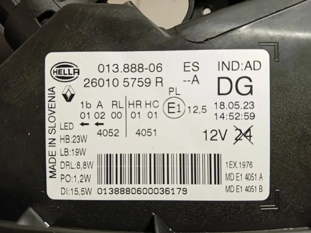 Proiettore ANT DX 260105759R Renault Kadjar 2018