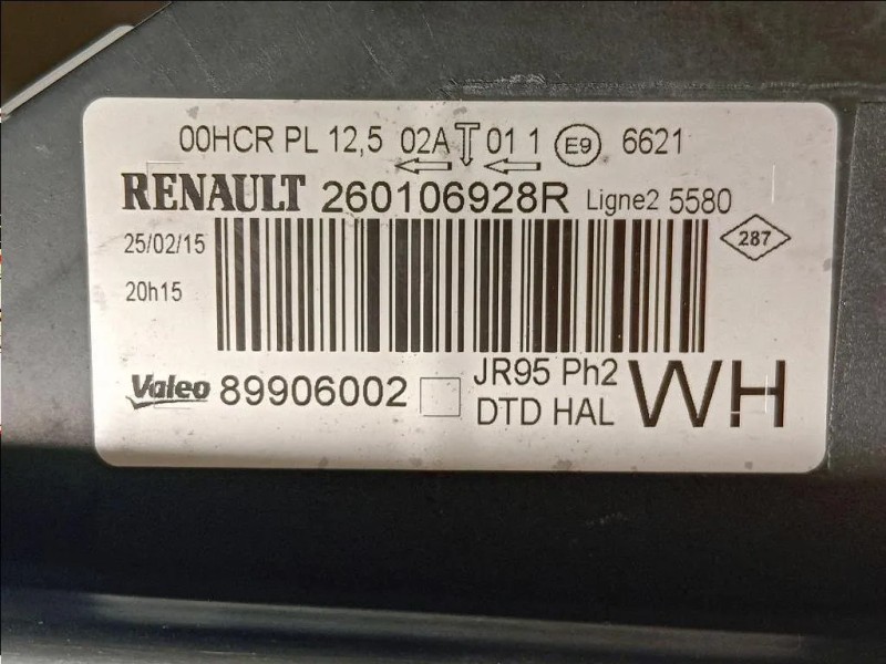 Proiettore ANT DX 260106928R Renault Scénic III X-mod 2012