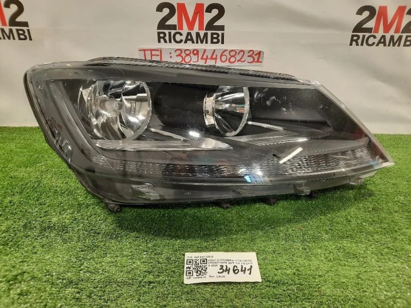 Proiettore ANT DX 7N5 941 006 D Seat Alhambra 710 2010