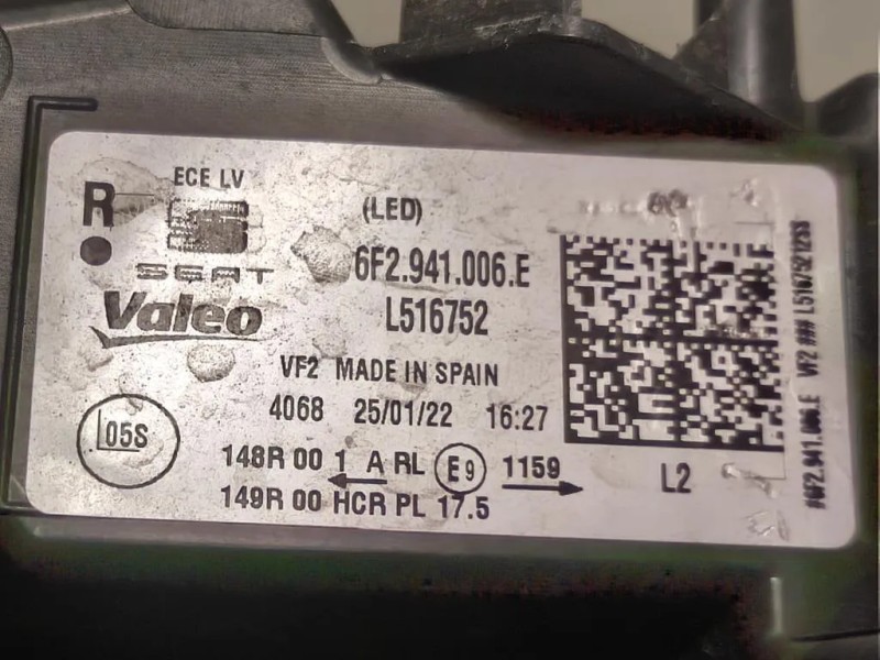 Proiettore ANT DX 6F2941006E Seat Ibiza VI KJ1 2017