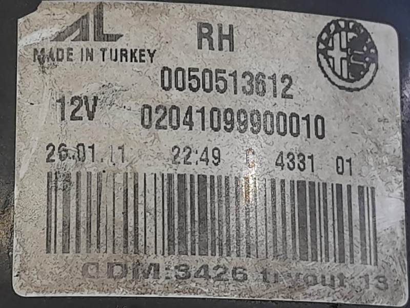 Fanale EST POST DX 0050513612 Alfa Romeo Giulietta 2013
