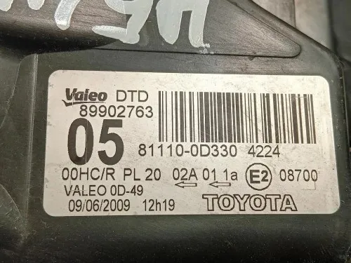 Proiettore ANT DX 81110-0D330 Toyota Yaris Japan II 2006