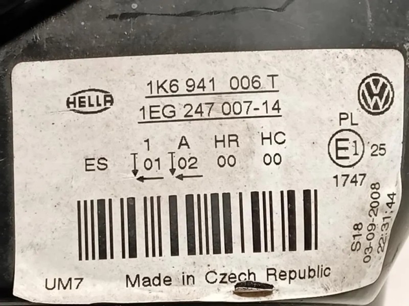 Proiettore ANT DX 1K6 941 006 Volkswagen GOLF V 2004