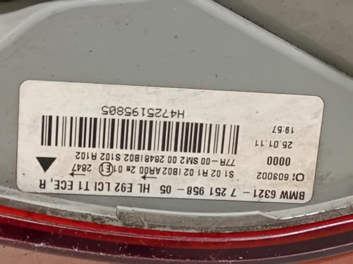 Fanale EST POST DX 6321725195805 Bmw Serie 3 E92 Coupe 2007