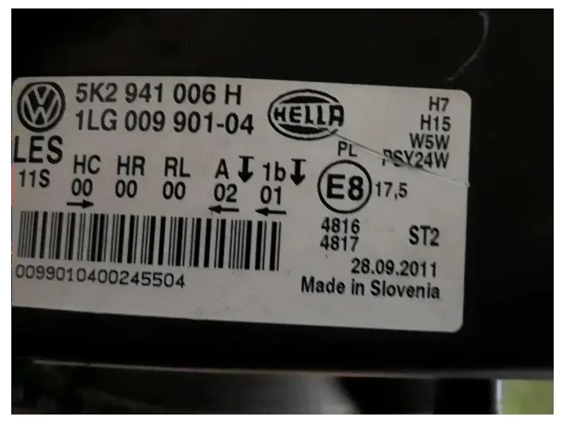 Proiettore ANT DX 5K2941006 Volkswagen GOLF VI 2009