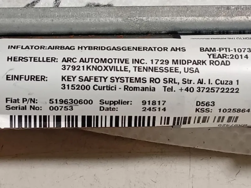 Air-bag A Tendina SX 519630600 Fiat 500L 2013