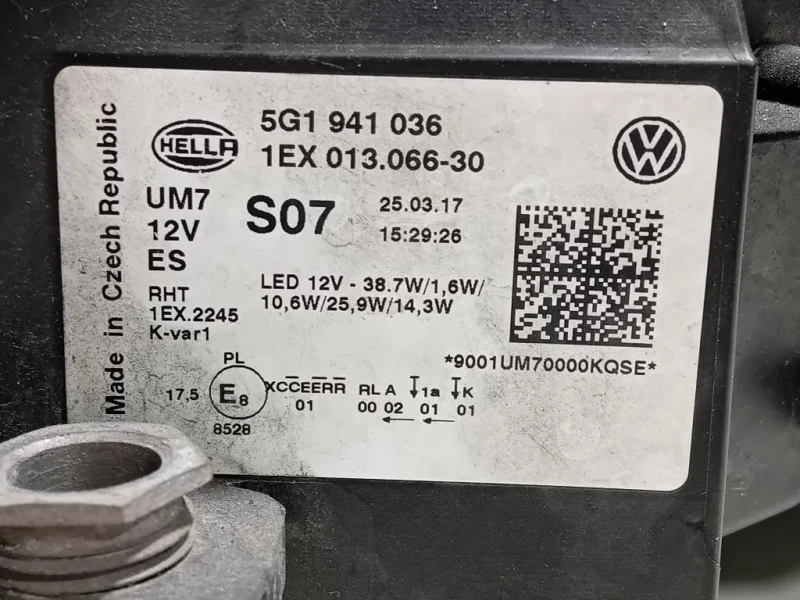 Proiettore ANT DX 5G1941036 Volkswagen GOLF VII 2013