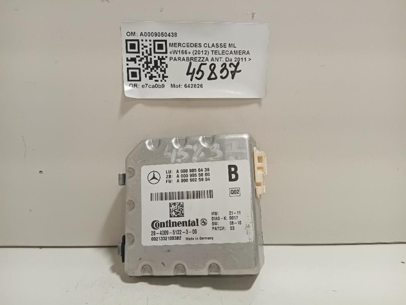 Telecamera Parabrezza ANT A0009050438 TELECAMERA PARABREZZA Mercedes Classe ML W166 2012