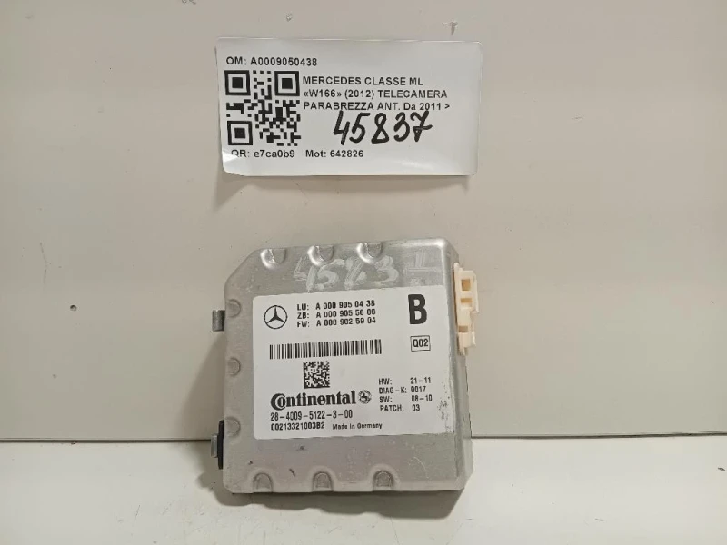 Telecamera Parabrezza ANT A0009050438 TELECAMERA PARABREZZA Mercedes Classe ML W166 2012