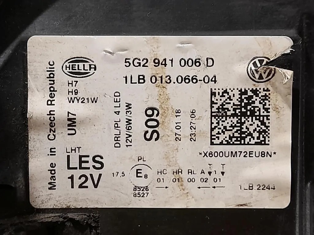 Proiettore ANT DX 5G2 941 006 D Volkswagen GOLF VII 2017