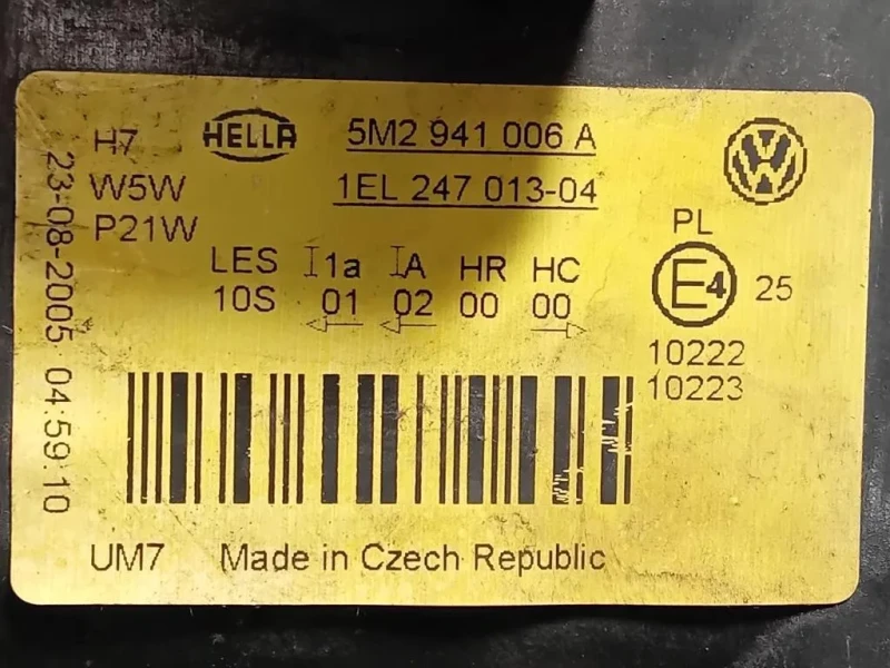 Proiettore ANT DX 5M2941006A Volkswagen GOLF PLUS I 2004