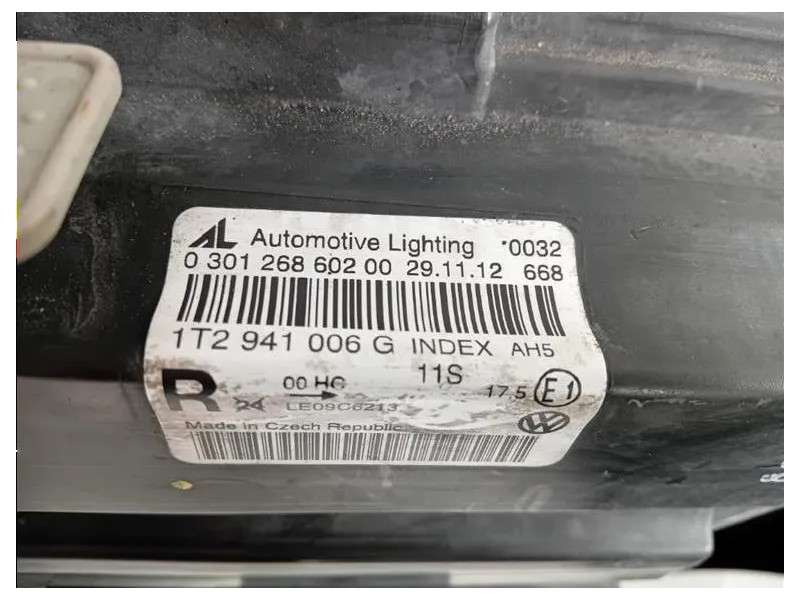 Proiettore ANT DX 1T2 941 006 G Volkswagen Touran III 2010