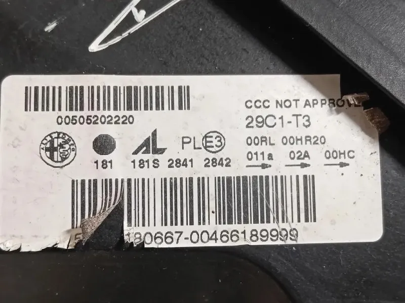 Proiettore ANT SX 46612748 Alfa Romeo Giulietta 2010
