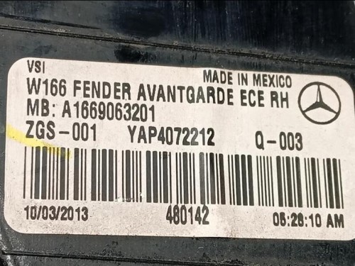 Fanale EST POST DX A1669063201 Mercedes Classe ML W166 2012