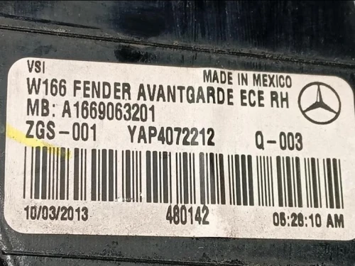 Fanale EST POST DX A1669063201 Mercedes Classe ML W166 2012