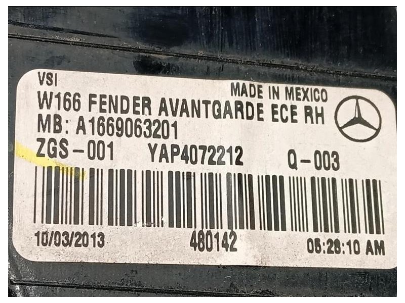 Fanale EST POST DX A1669063201 Mercedes Classe ML W166 2012