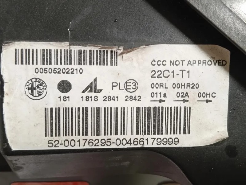 Proiettore ANT SX 50520219 46610711 46632748 Alfa Romeo Giulietta 2013