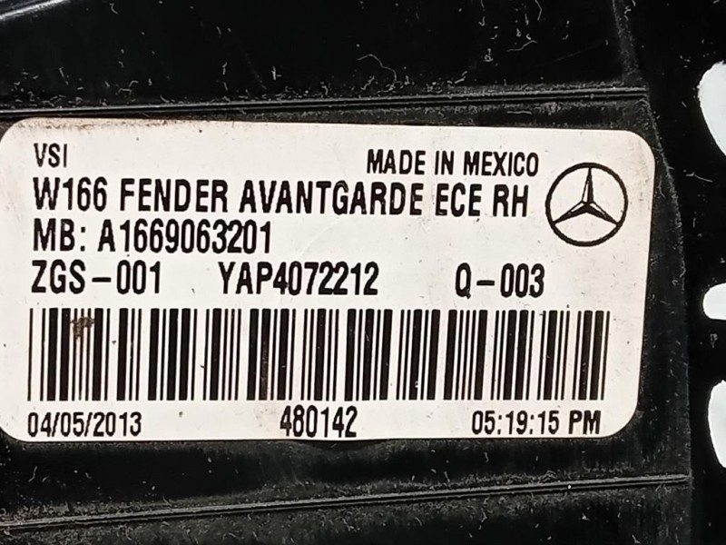 Fanale EST POST DX A1669063201 Mercedes Classe ML W166 2012