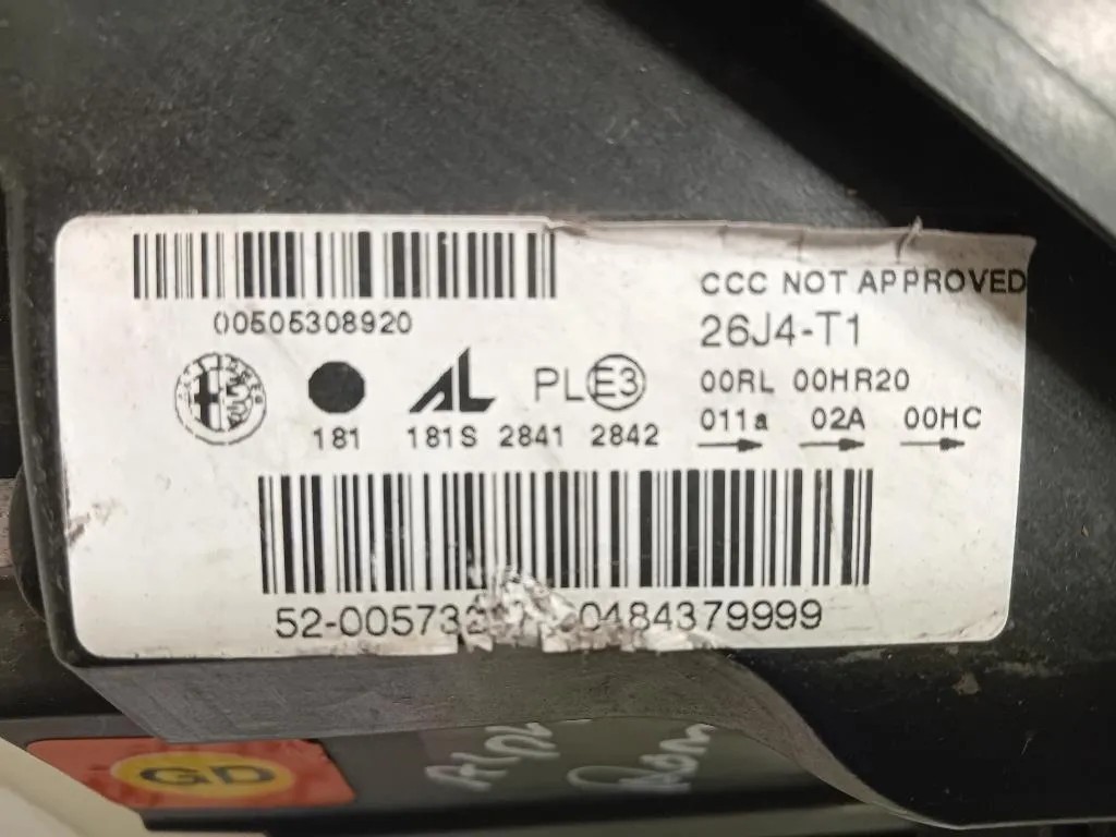 Proiettore ANT SX 46600711 Alfa Romeo Giulietta 2013