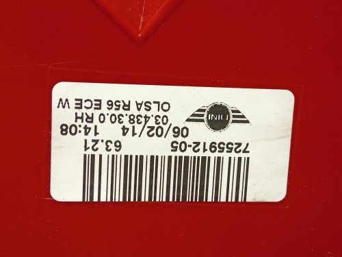 Fanale EST POST DX 7255912-05 Mini MINI Cooper R56 2007