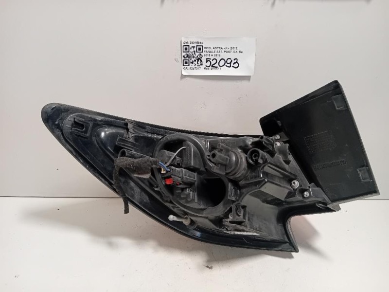 Fanale EST POST DX 39015944 Opel Astra K 2016
