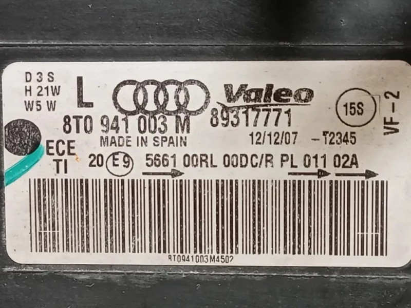 Proiettore ANT SX 8T0941003 SINISTRO SX XENON Audi A5 8T3 2008