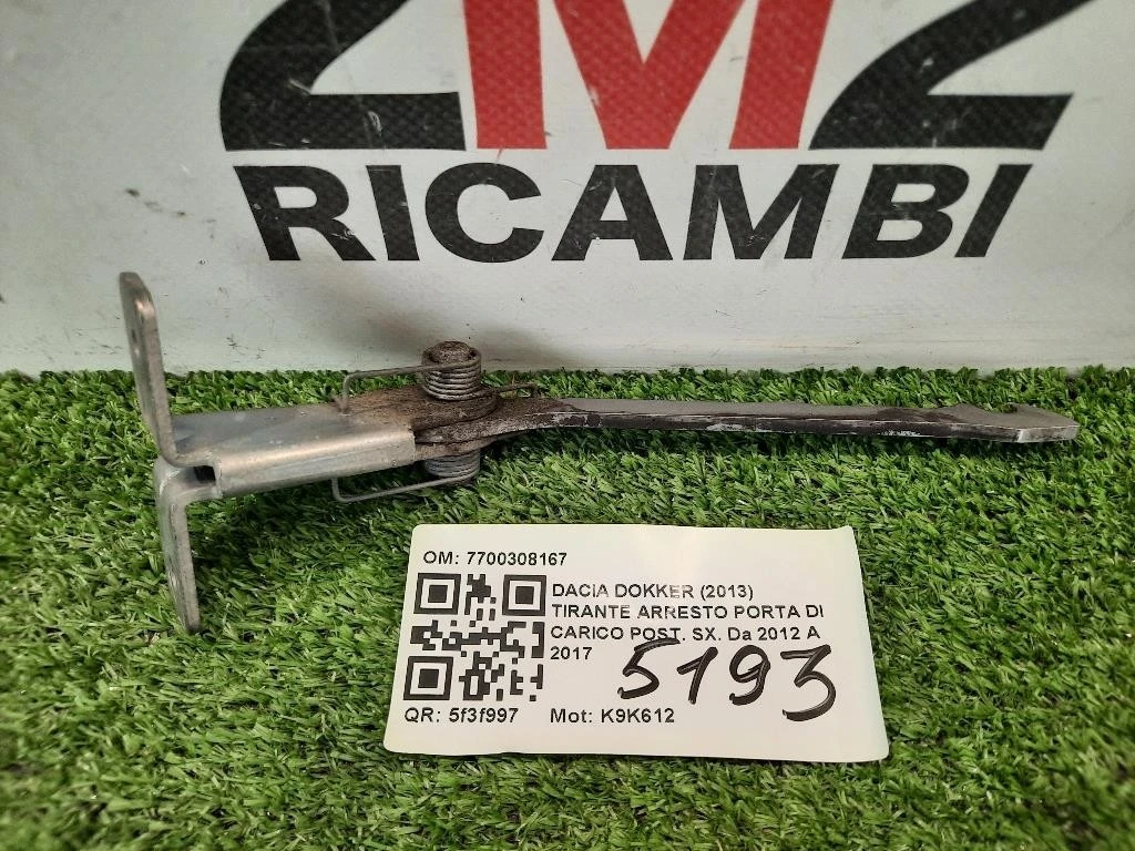 Tirante Arresto Porta DI Carico POST SX 7700308167 Dacia Dokker 2013