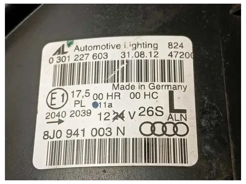 Proiettore ANT SX 8J0 941 003 N DANNI IN FOTO Audi TT 8J3 2010