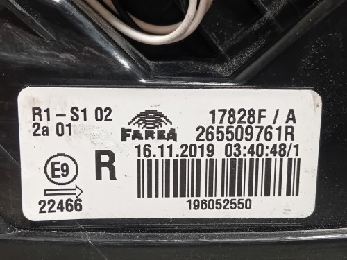 Fanale EST POST DX 265509761R Renault CLIO V 2019