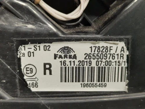 Fanale EST POST DX 265509761R Renault CLIO V 2019