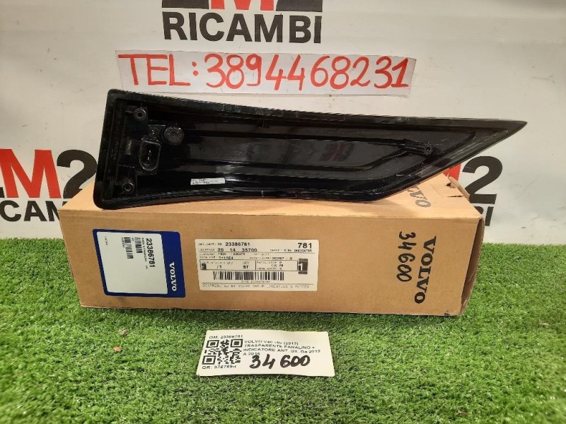 Trasparente Fanalino + Indicatore ANT DX 23386781 Volvo V40 II 2012