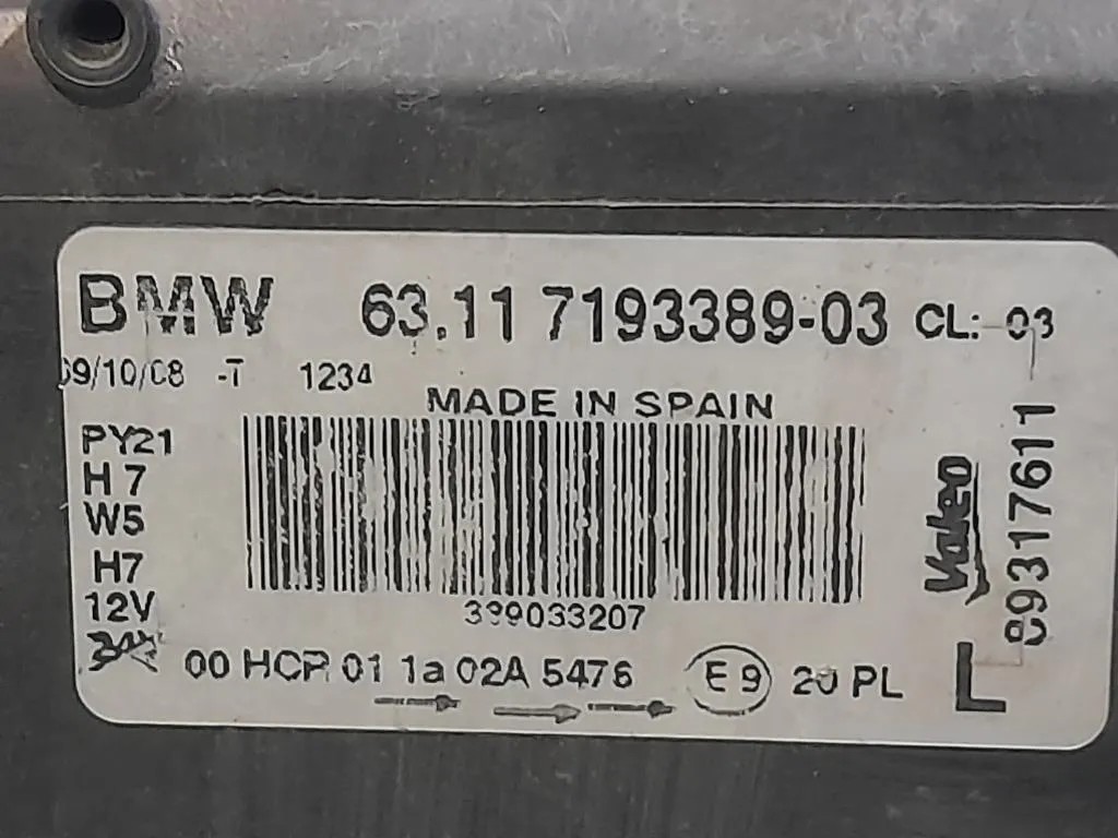 Proiettore ANT SX 7193389-03 Bmw Serie 1 E81 Berlina 2005