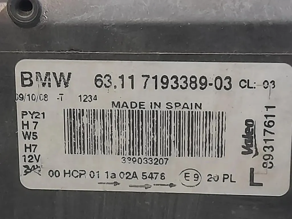 Proiettore ANT SX 7193389-03 Bmw Serie 1 E81 Berlina 2005