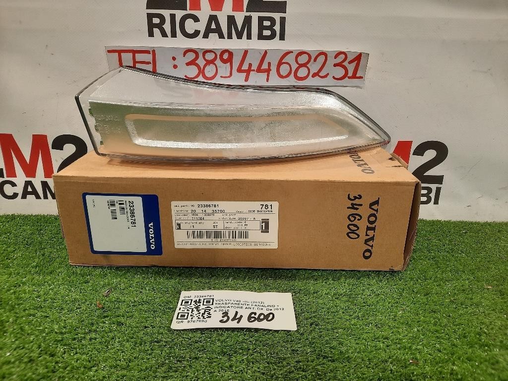 Trasparente Fanalino + Indicatore ANT DX 23386781 Volvo V40 II 2012