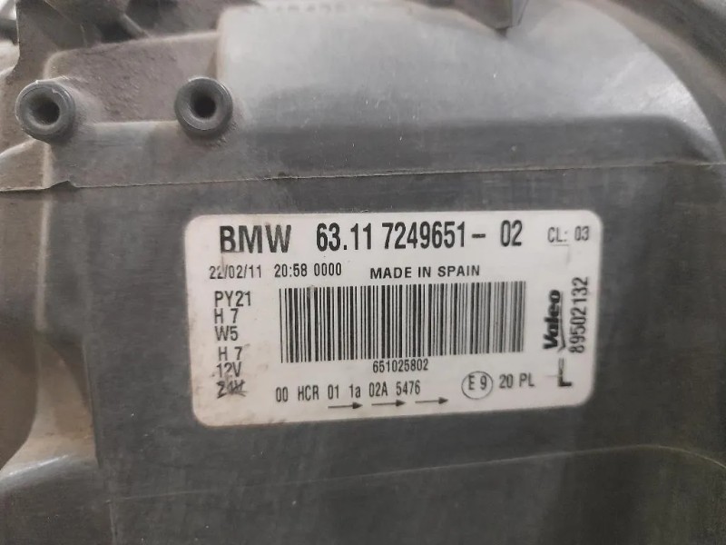 Proiettore ANT SX 63117249651 89502132 Bmw Serie 1 E87 Berlina 2005