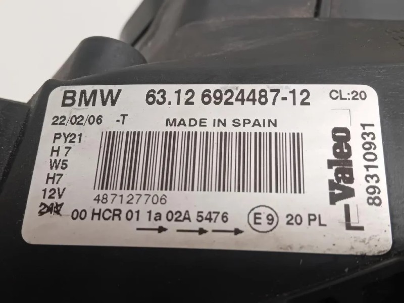 Proiettore ANT SX 63126924487 Bmw Serie 1 E87 Berlina 2005