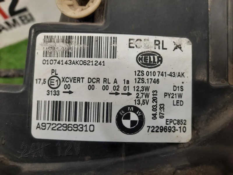 Proiettore ANT SX 7229693-10 BMW FARO Bmw Serie 1 F20 Berlina 2012