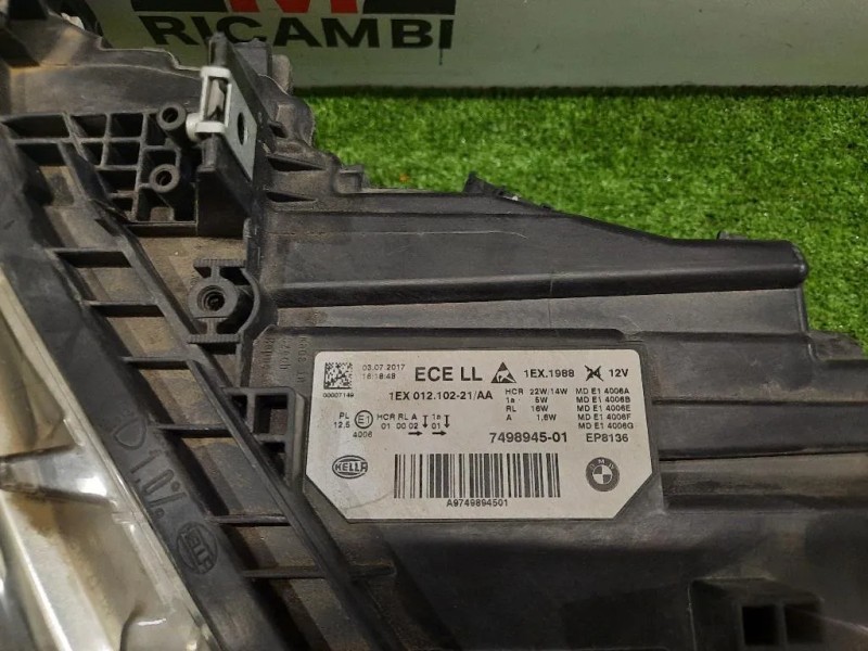 Proiettore ANT SX 7498945 Bmw Serie 3 F30 Berlina 2015